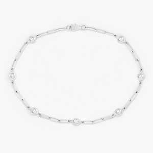 Pulsera de oro real de 10K, 14K, 18K con eslabones tipo clip y diamantes engastados, por yarda, CVD HPHT, joyería de laboratorio, proveedor de fábrica - Product Image 3
