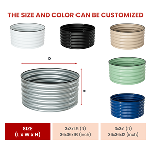 Fournisseur en gros de jardinières surélevées rondes en métal, jardinières durables pour l'extérieur, pour les légumes, usine OEM GB015 - Product Image 5