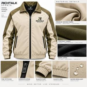 Windproof <b>Racer</b> <b>Jacket</b> Solid Color Stand Collar Embroidery Zipper Front Sporty Style Winter Wear - Product Image 6