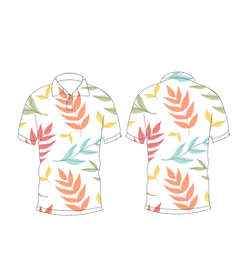 เสื้อโปโลพิมพ์ลายใบไม้เขตร้อนสำหรับผู้ชาย แขนสั้น สวมใส่สบาย ระบายอากาศได้ดี เหมาะสำหรับฤดูร้อน แฟชั่นเสื้อกอล์ฟ - Product Image 3