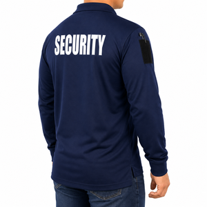 Camiseta Polo Unisex de Poliéster Transpirable de Color Sólido, Uniforme de Guardia de Seguridad, Manga Larga, Ropa de Trabajo para Eventos Corporativos - Product Image 5