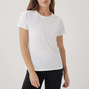 Silk/Cotton Cute Women's <b>Slim</b> Fit T-Shirt with Logo High Street Summer Mandarin Collar Big and Tall Shirts - Product Image 5