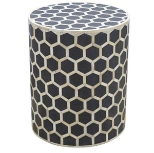 ILAHI's Bone Inlay <b>Drawer</b> Table Modern Design Agate Detailing Three-layer <b>Storage</b> Portable Home Furniture - Product Image 6