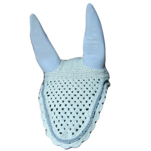Nouveau style de bonnet anti-mouches pour cheval, meilleure qualité, produits équestres, en marron avec cordon marron et strass - Product Image 1
