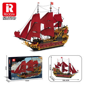 Blocs de construction de bateau pirate des Caraïbes, perle noire, Queen Anne's Revenge, film, mini briques à assembler, jouets pour enfants, cadeau - Product Image 2