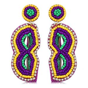 Pendientes de cuentas con diseño navideño, especiales para fiestas, joyería de moda, pendientes de cristal con pedrería de Glowin Fashion - Product Image 2