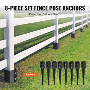 8 Pack Fence <b>Post</b> Anchor Ground <b>Spike</b> 24 X 4 X 4 Inches Outer Diameter 3.5 X 3.5 Inches Inner Diameter Metal Black Powder - Product Image 5