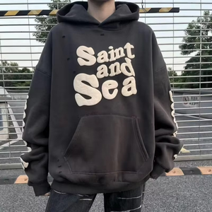 เสื้อฮู้ดซิปเต็มตัวแบบสั่งทำพิเศษสำหรับผู้ชาย พร้อมลายพิมพ์นูน หนัก 420gsm คุณภาพสูง เนื้อผ้าดี MOQ ต่ำ FORTLEO IND - Product Image 4