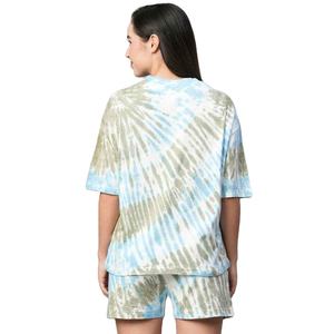 Conjunto de verano para mujer de alta calidad: top camisero de satén con estampado floral y pantalones de cintura alta con elástico. - Product Image 2