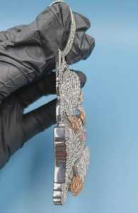 จี้พระแม่มารี เงินแท้ 925 ประดับเพชรโมอิสซาไนต์ VVS สไตล์ฮิปฮอป จี้เพชรแบบกำหนดเอง จี้หรูหราสองสี สำหรับเป็นของขวัญ - Product Image 3