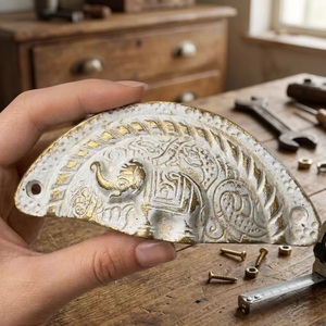 Traditional Cast Iron Adjustable Cabinet Handle with Novelty Shape for Kitchen <b>Drawer</b> Dresser-Durable Furniture <b>Pull</b> - Product Image 1