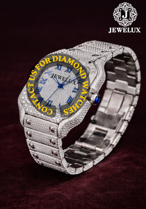Montre Hip Hop en acier inoxydable avec diamants Moissanite et pierres étincelantes, montre tendance pour hommes, pour artistes musicaux et créateurs de tendances - Product Image 6