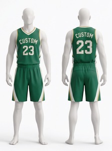 Uniforme de Baloncesto Personalizado Verde, Blanco y Dorado, Conjunto de Camiseta y Pantalones Cortos, Ropa Deportiva Profesional Transpirable para Equipos, Personalizada para Partidos - Product Image 1
