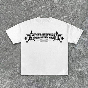 Best Quality Salvation Star Print Men's Cotton Short Sleeve T-<b>Shirt</b> Regular Fit O-Neck Casual Jersey White and reasonable price - Product Image 1
