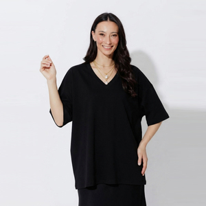 Camisetas Casuales de Verano para Mujer, Talla Grande, Cuello en V, Manga Corta, 100% Algodón, Ecológicas, Transpirables, Corte Holgado - Product Image 1