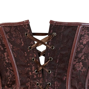 Corsé de Mujer Elegante en Cuero Genuino Marrón, Transpirable, con Control Firme, Ecológico, Material de Alta Calidad, Diferentes Tallas de Cintura - Product Image 4