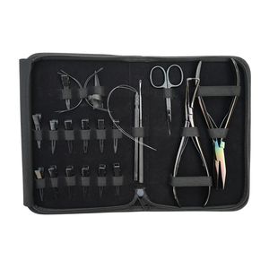 Professional Salon Hair Extension <b>Tool</b> <b>Kit</b> with Flat Crimping Plier Micro Beads Remover Plier Parting Finger Sectioning Clips - Product Image 5
