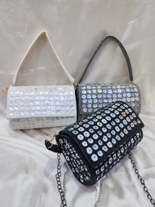 Bolso de Mano Clásico de Lona Hecho a Mano con Cuentas de Perlas y Cadena, para Fiestas Nocturnas, Bodas, Regalo de Moda - Product Image 1