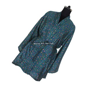 KS008 Beachwear Vintage Sari Kimono Short Manufacturer Of Beachwear Vintage Sari Kimono Short <b>Cardigan</b> Vintage Sari Kimono Short - Product Image 6