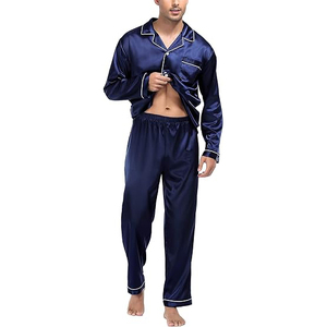 Ensemble de pyjama pour homme en 2 pièces, manches courtes, col rond, short, taille élastique, doux, respirant, léger, pyjama d'été - Product Image 3