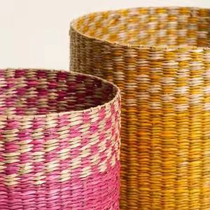 Eco-Friendly Storage <b>Baskets</b> Clothing Flexible Natural/customized Round/Rectangle/<b>Square</b> Seagrass water hyacinth <b>basket</b> - Product Image 2