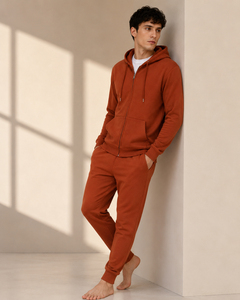 Mens zipper hoodie with clean modern shape and soft breathable construction perfect for layering travel and comfortable daily - Product Image 3