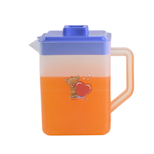 Pichet carré en plastique de 1,2 L avec couvercle amovible, pratique et facile à utiliser à la maison, à l'école ou au bureau pour le stockage d'eau, de jus et d'autres boissons - Product Image 1