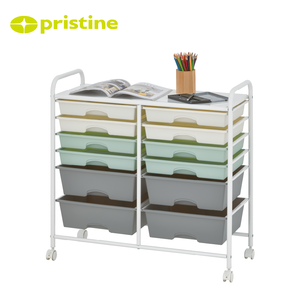 Chariot de rangement multifonctionnel en métal à 12 tiroirs avec étagère, fabriqué à Taïwan, pour cuisine, salon, bureau à domicile - Product Image 3