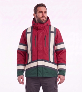 custom reflective safety <b>jacket</b> men high visibility neon lime yellow workwear <b>waterproof</b> windproof warm padded bomber coat top - Product Image 3