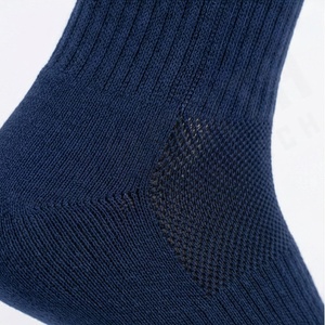Crew <b>Socks</b> Solid Navy Blue Knitted Breathable Spandex Polyester Adult Casual Daily Wear Spring Season Standard Thickness - Product Image 4