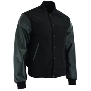 Men's Stylish High Street Sports Varsity <b>Jacket</b> with <b>Long</b> <b>Leather</b> Sleeves <b>Jackets</b> For Man Logo Color Design Varsity <b>Jacket</b> - Product Image 4