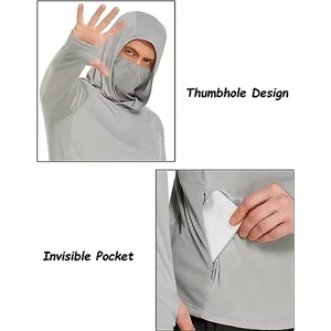 Camisa de Pesca de Manga Larga para Hombre con Protección Solar UPF 50, de Seda/Algodón, Secado Rápido, Transpirable, con Logotipo Personalizado Impreso con Láser y Gorra - Product Image 4
