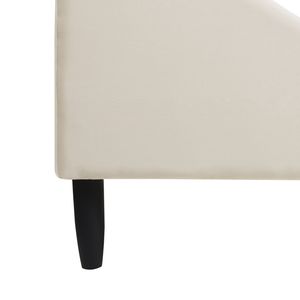 Set letto moderno Queen Aspen con testiera verticale trapuntata in velluto beige francese di alta qualità - Product Image 4