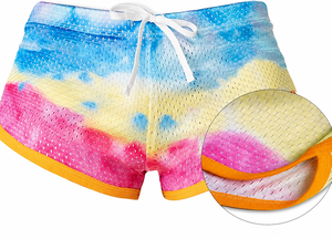 Pantalones Cortos Deportivos Casuales para Hombre, con Estampado Tie Dye, Cintura Media, Cordón Ajustable, de Poliéster Transpirable - Product Image 4