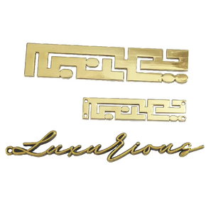 Custom Metal Labels Tags logo Brand Plate <b>Gold</b> Engraved Embossed for Hijab Garment Clothing <b>Clothes</b> and Leather Handbag Bag Wine - Product Image 3