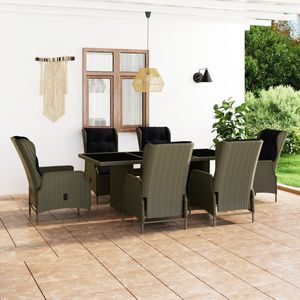 Set da Pranzo da Giardino in Rattan Marrone per 6 Persone, Resistente alle Intemperie, Design Contemporaneo con Struttura in Metallo - Product Image 3