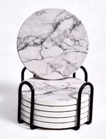 Boissons fraîches, sous-verre en marbre haut de gamme, coffret cadeau de sous-verres, accessoire de maison en marbre, vaisselle en marbre, sous-verre en marbre personnalisé