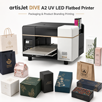 Impresora plana UV LED artisJet DIVE A2 para impresión de marca en papel, plástico, PVC, ABS, cajas, bolsas, estuches y equipaje.