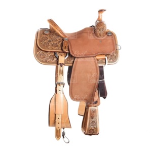 Vente en gros de selles de cheval occidentales en cuir véritable de qualité supérieure, personnalisées, fabriquées à la main, équipement équestre OEM - Product Image 2