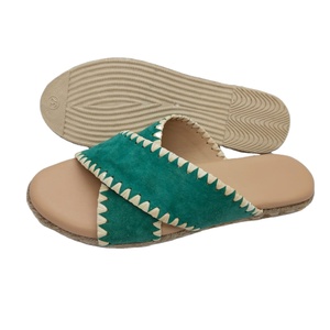 รองเท้าแตะ espadrille แบบดั้งเดิมทำจากหนังแพะกันลื่นพิมพ์ลายตามสั่งไซส์น้ำหนักเบากันลื่น2022ใหม่ - Product Image 1