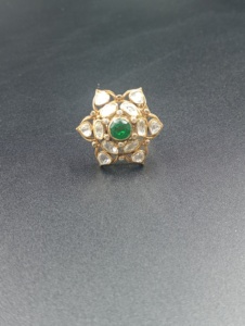 Vintage Flower <b>Cocktail</b> <b>Ring</b> 18K <b>Gold</b> Plated Emerald Cut Natural Stone Women Wedding Jewelry May Birthstone Classical <b>cocktail</b> - Product Image 4