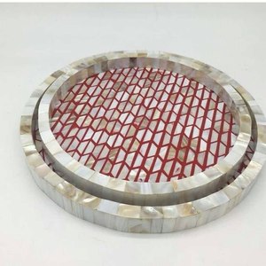 Bandeja de diseño único con incrustaciones de nácar, bandeja de servir de nácar, bandeja de MDF, bandejas decorativas, bandeja de resina a un precio muy razonable. - Product Image 2