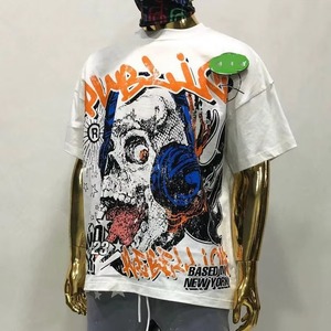 Camiseta Corta Transpirable de Alta Calidad para Hombre, 100% Algodón, Cuello Redondo, Estilo Urbano, Ecológica, de Secado Rápido, Antiarrugas, con Estampado - Product Image 1