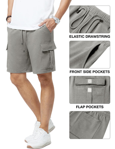 Streetwear Men's Custom Casual Solid Acid Washed Heavyweight <b>Canvas</b> Drawstring Distressed Long Cotton Ripped Sweat Shorts - Product Image 5