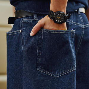 Pantalon en jean ample 100 % coton épais pour homme, avec fermeture éclair, style baggy, short de skate, fabriqué sur mesure - Product Image 5