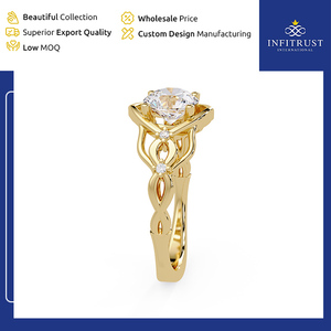 Anillos de Diamantes Solitarios de Plata de Ley 925 Hechos a Mano con Calidad Superior y Claridad VVS, con Baño de Oro, Gran Venta - Product Image 4