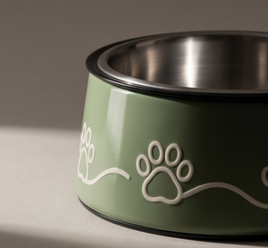 OEM Tazón para Perros de Acero Inoxidable Esmaltado Verde Salvia con Base Antideslizante, Plato para Comida y Agua para Cachorros, Gatos y Mascotas, Venta al por Mayor - Product Image 4