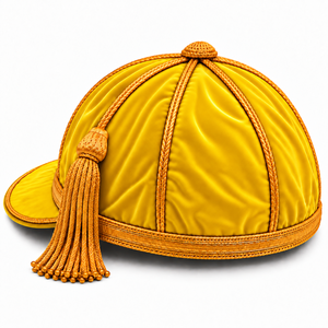 Casquettes d'honneur de qualité supérieure, style anglais, couleur jaune, avec passepoil doré et pompons tressés, protection solaire - Product Image 4