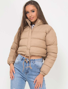 Chaqueta corta acolchada de invierno personalizada para mujer, ropa informal premium para mujer, a prueba de viento, con cierre de cremallera y bolsillos laterales, chaquetas para mujer - Product Image 4