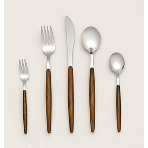 Wholesale Classic Wood Handle Cutlery Set Stainless Steel <b>Flatware</b> for Luxury Restaurants & Home Dining Silverware Set - Product Image 3